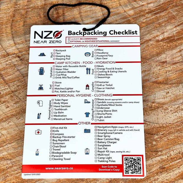 Free Gift - Backpacking Checklist