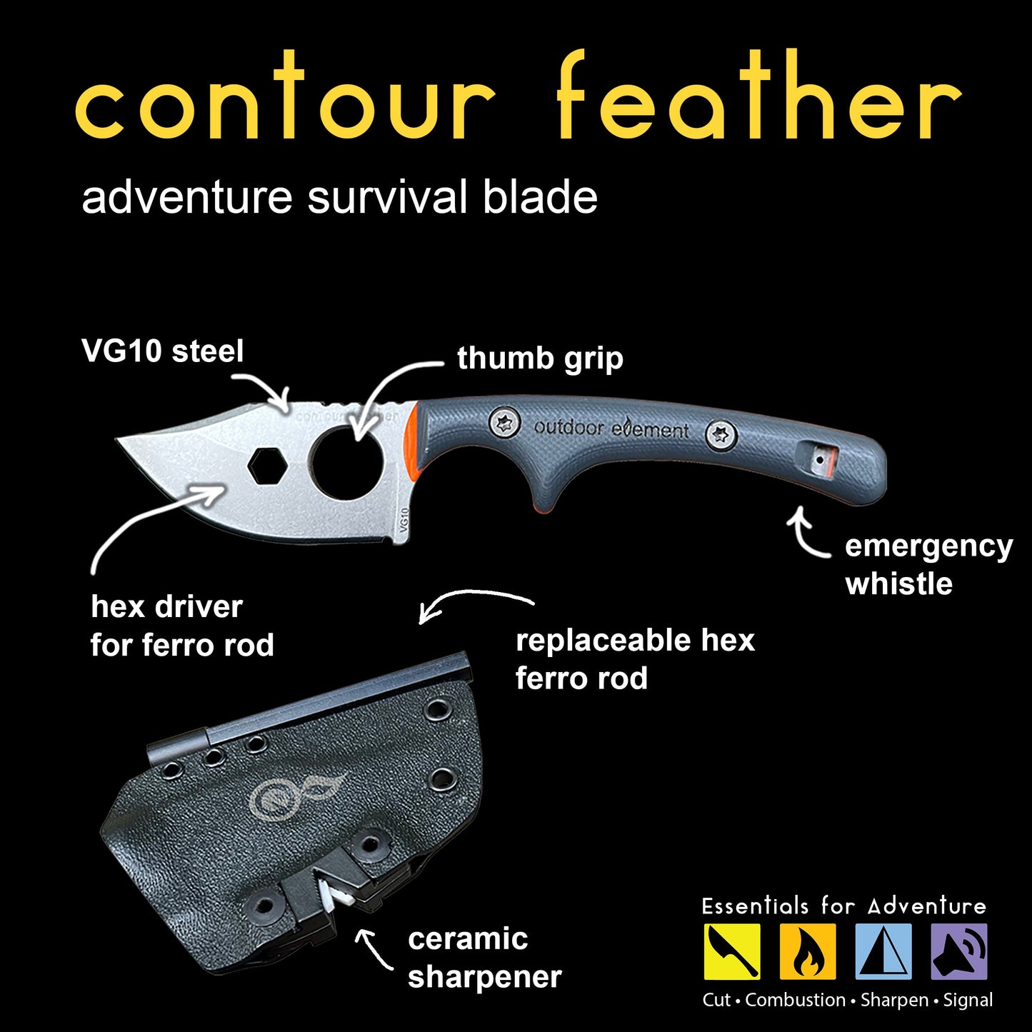 Contour Feather Knife by Outdoor Element