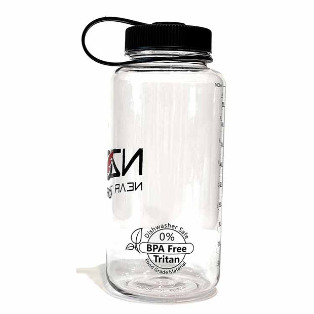 Nalgene BPA Free Tritan Wide Mouth Water Bottle, 32 Oz, Gray with Black Lid